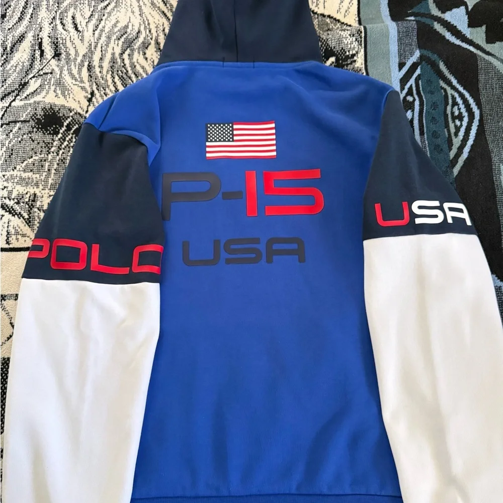 Polo Ralph Lauren Double Knit P-15 Offshore Sailing Team Multi-Blue/White Hoodie